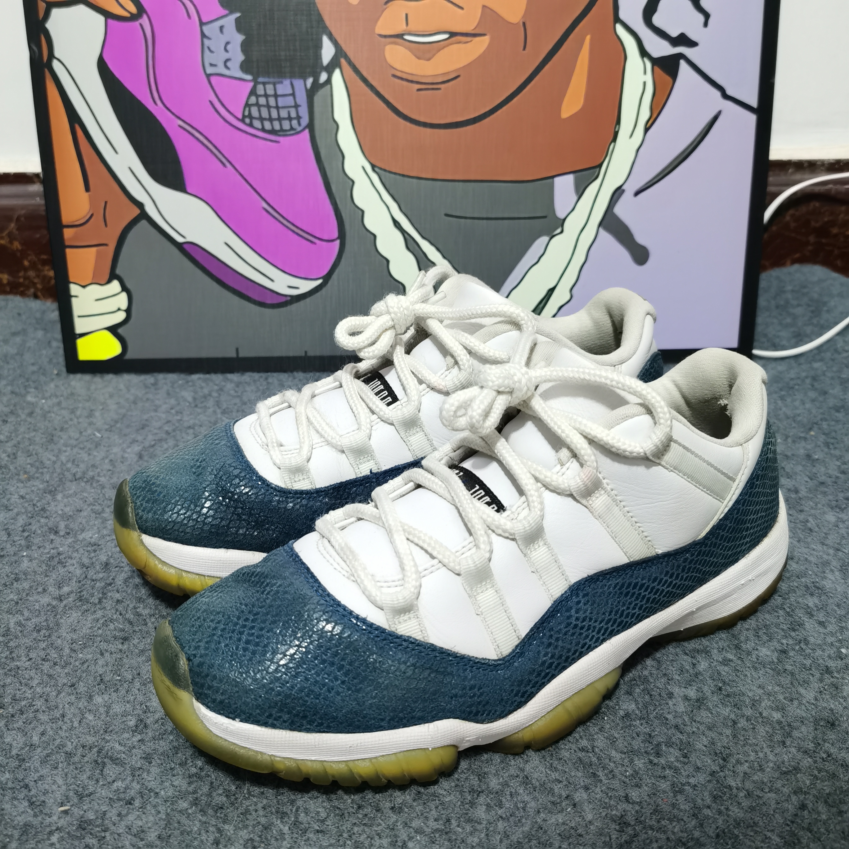 二手正品 43码  蓝白 AJ11  蓝蛇 复古篮球鞋 公价2.2k