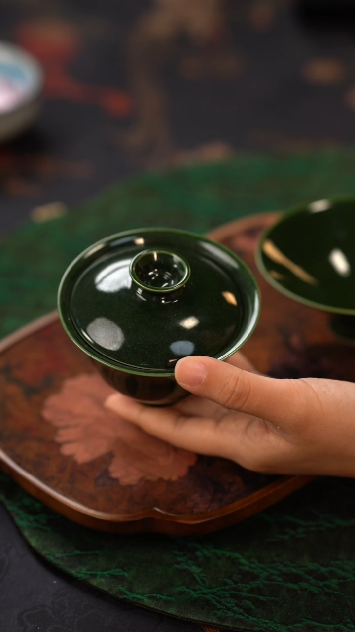 【闪购商品】瓷片精美文人雅器@@千山翠盖碗