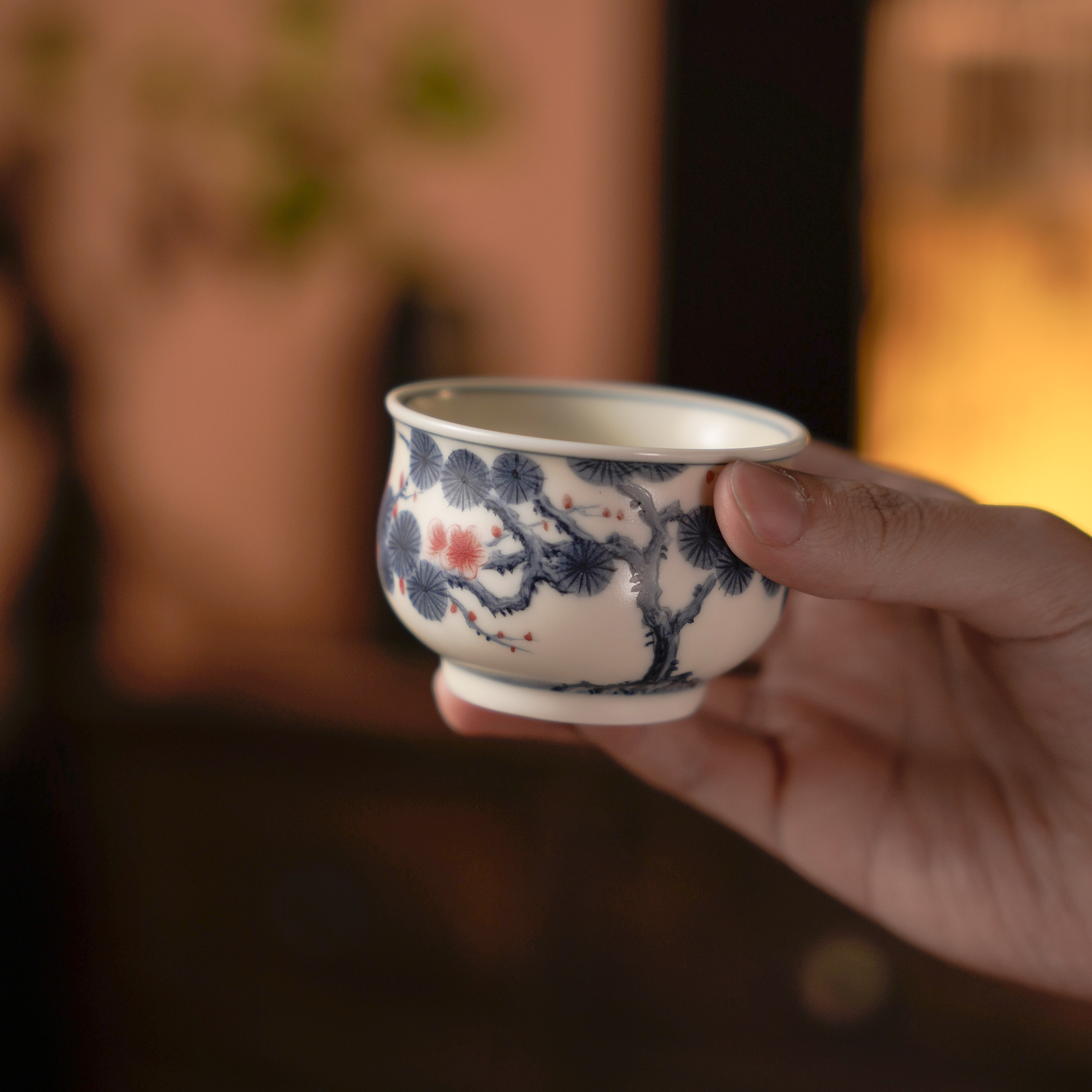 松竹梅炉式杯-纯手工手绘大号主人杯