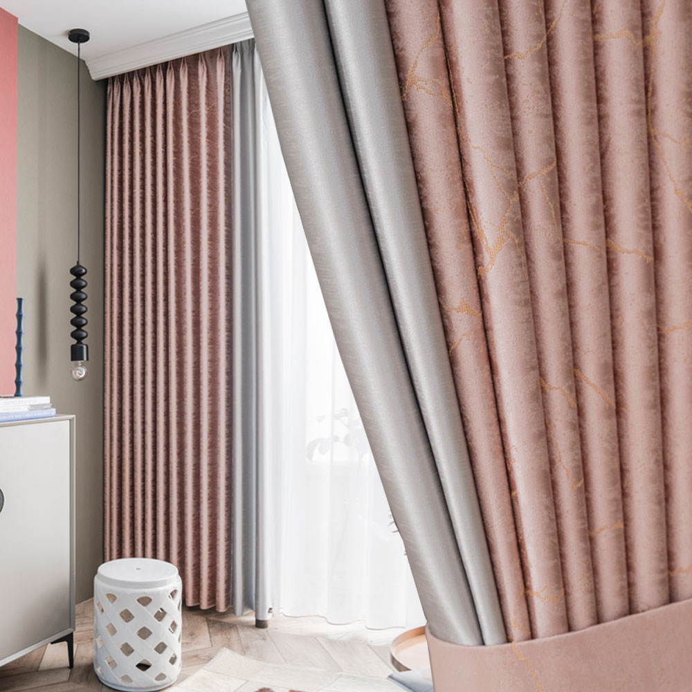 meilinge/美琳格20113新款现代轻奢卧室婚房仿真丝定型定制窗帘