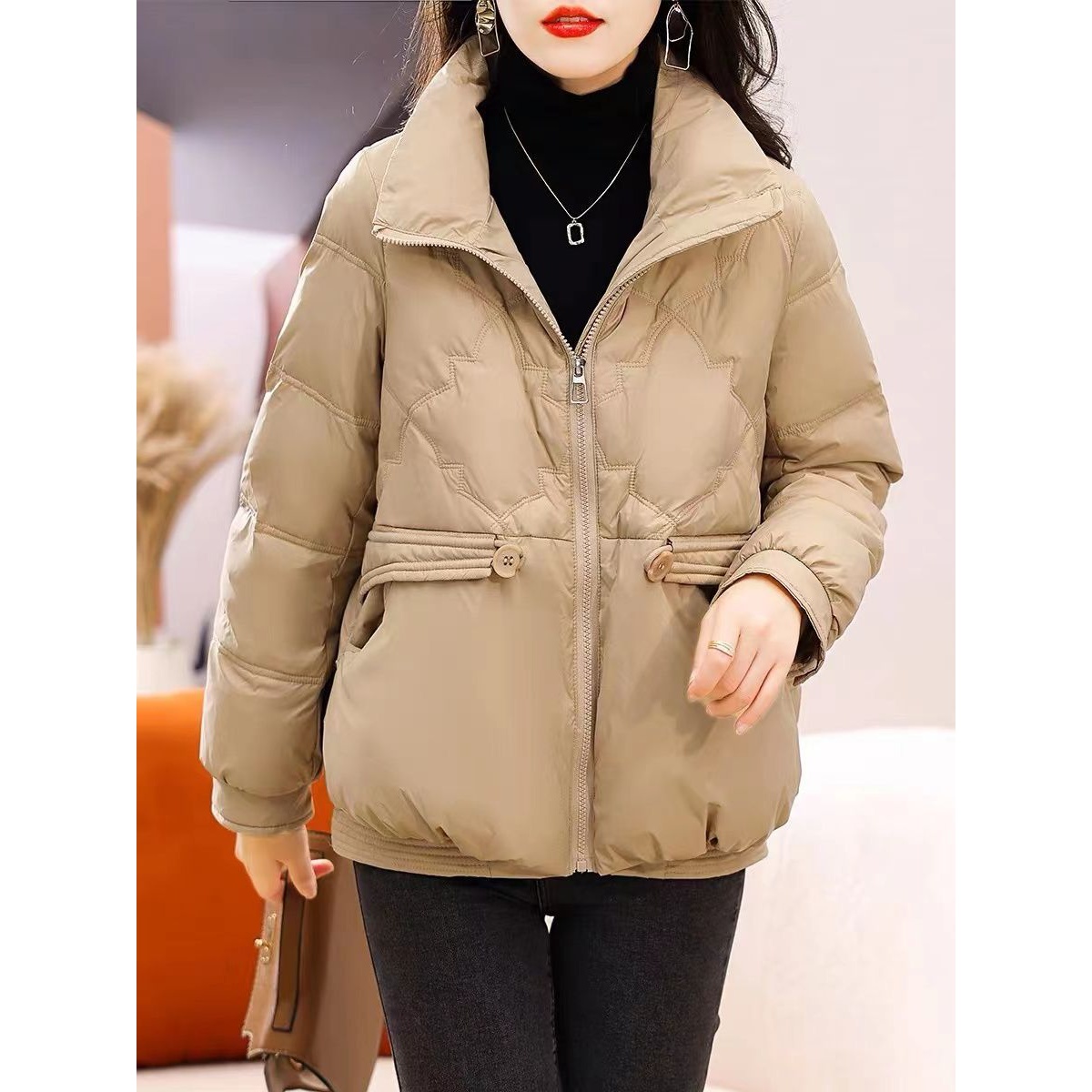 柜折扣反季清仓棉服女2023新款短款轻便立领洋气秋冬季保暖外套YC