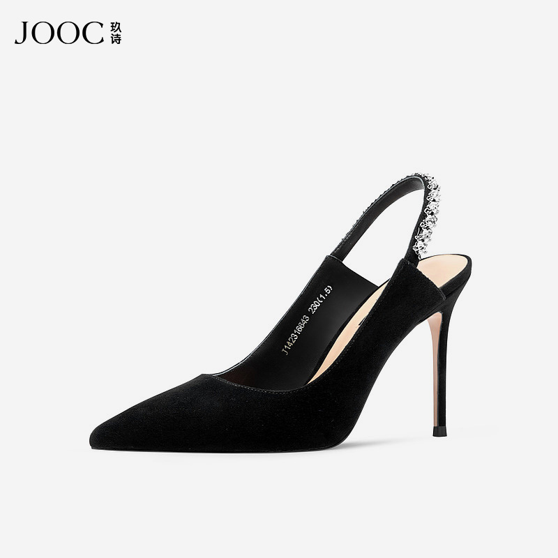JOOC/玖诗气质尖头高跟高跟鞋细跟单鞋时尚浅口夏6643季性感女鞋