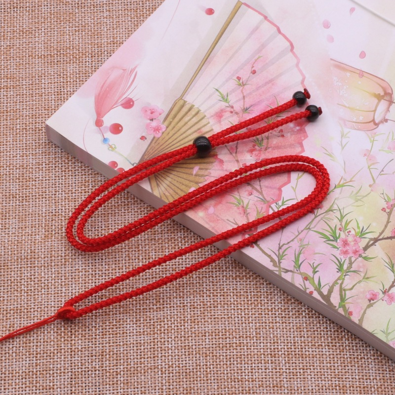红简约手工编织项链绳挂绳男女款可调节吊坠绳子