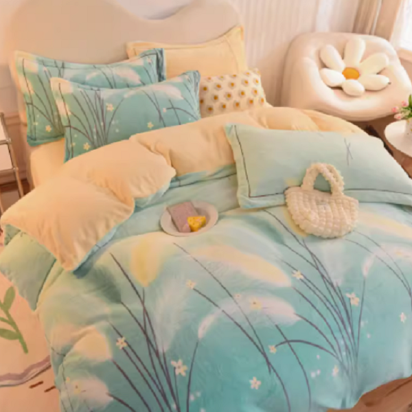 瑕疵蹭脏2米加绒单件被套双面牛奶绒宝宝绒防静电冬保暖双人被罩