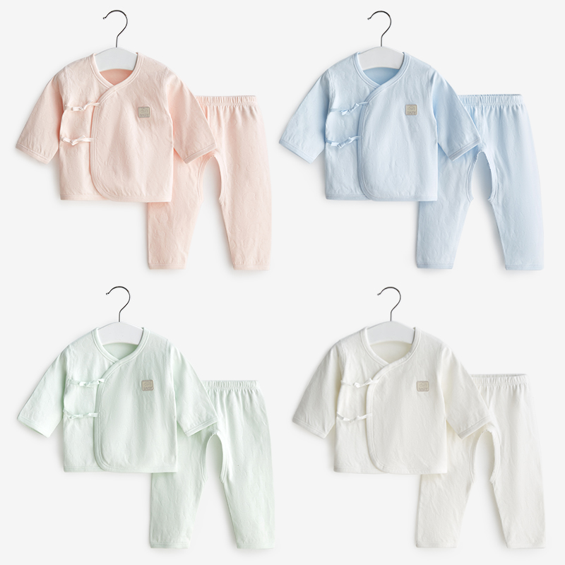 新生婴儿衣服春秋薄款初生0和尚3月分体纯棉打底出生宝宝秋衣套装