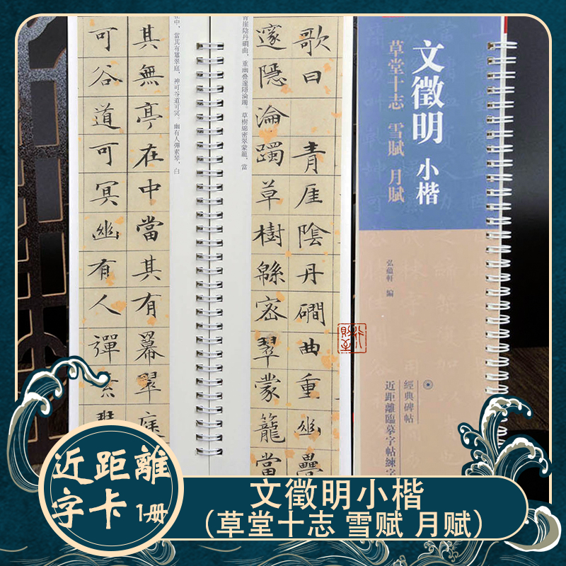 文徵明小楷《草堂十志 雪赋 月赋》近距离临摹字卡 文征明书法字帖
