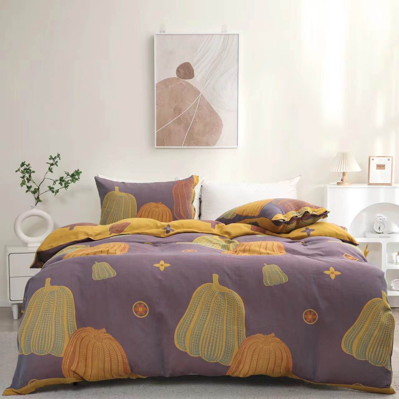 JFAN（七彩南瓜）120cm*150cm 高端双层纱纯棉柔软透气可机洗秋冬被