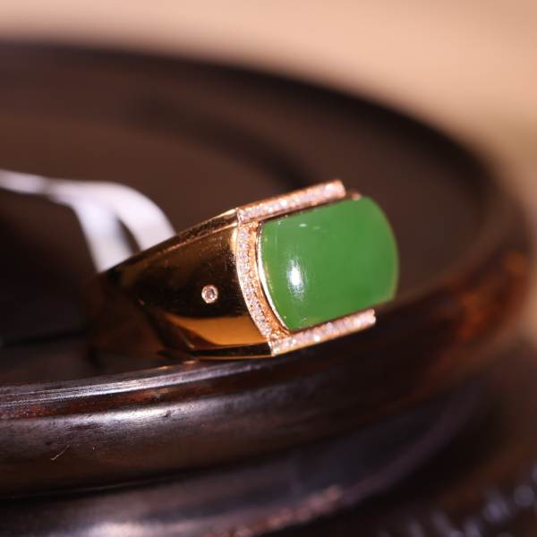 【新疆马爷珠宝】金镶碧玉戒指-my000040