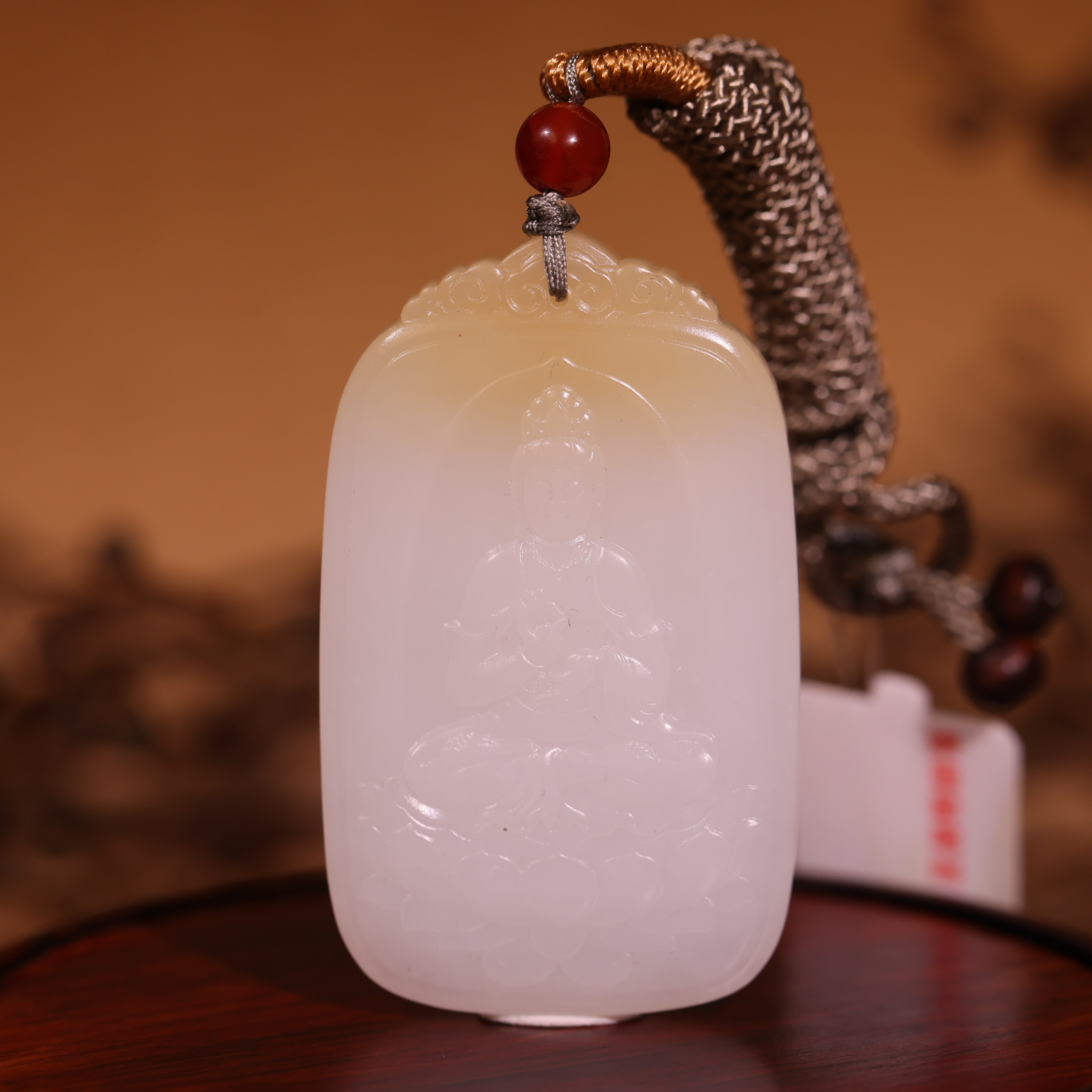 【新疆马爷珠宝】且末糖白观音吊坠-jdyq000039