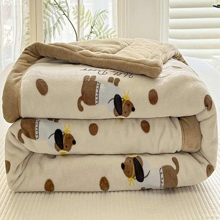 2025新款ins风双面牛奶绒秋冬被加绒加厚保暖秋冬家居冬眠