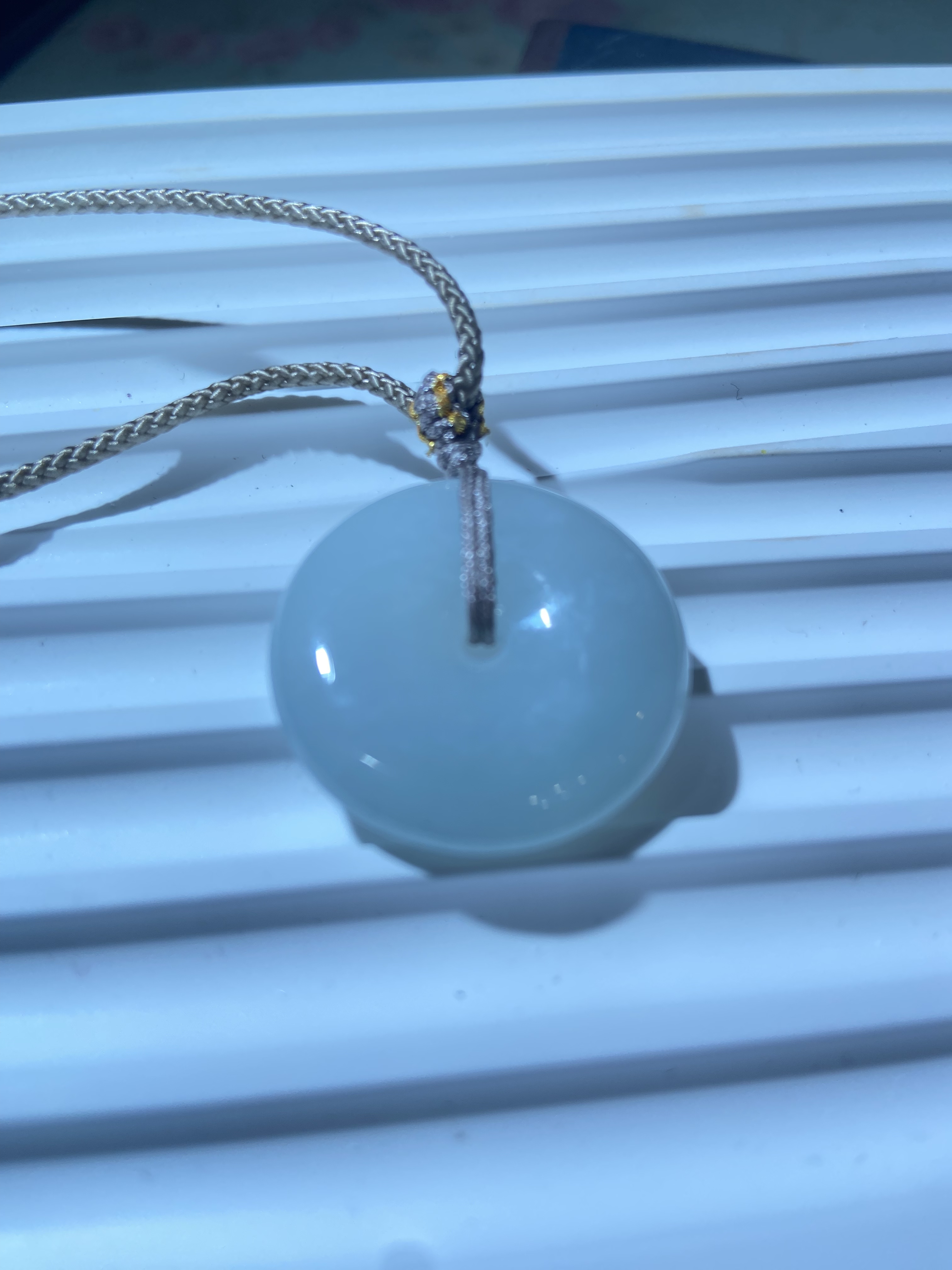 25*5.6mm天然翡翠平安扣吊坠