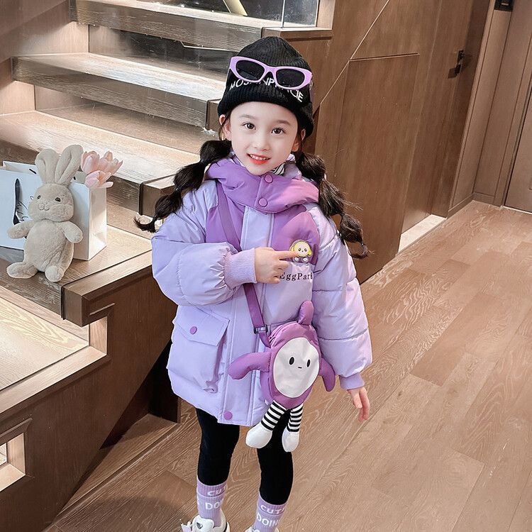 鸭鸭女童加厚2023新款加绒儿童羽绒服洋气宝宝冬季羽绒袄蛋仔亮灯