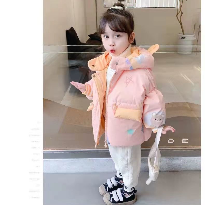 鸭鸭女童冬款羽绒衣2023新款中小童洋气女宝宝加厚羽绒羽绒服冬款