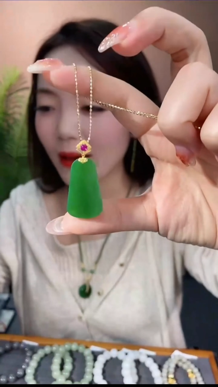 【闪购商品】和田玉吊坠不含链18K金镶嵌@@E6796