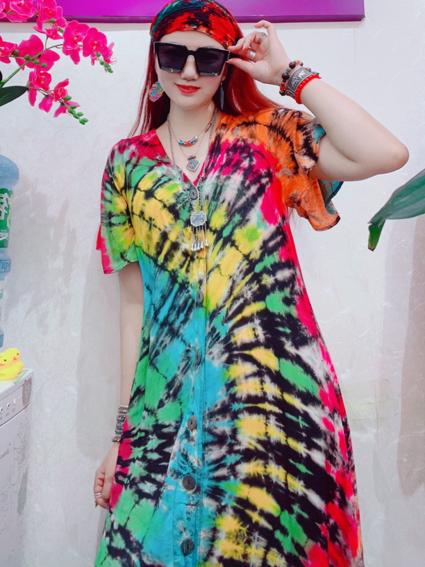 泰国手工扎染长裙