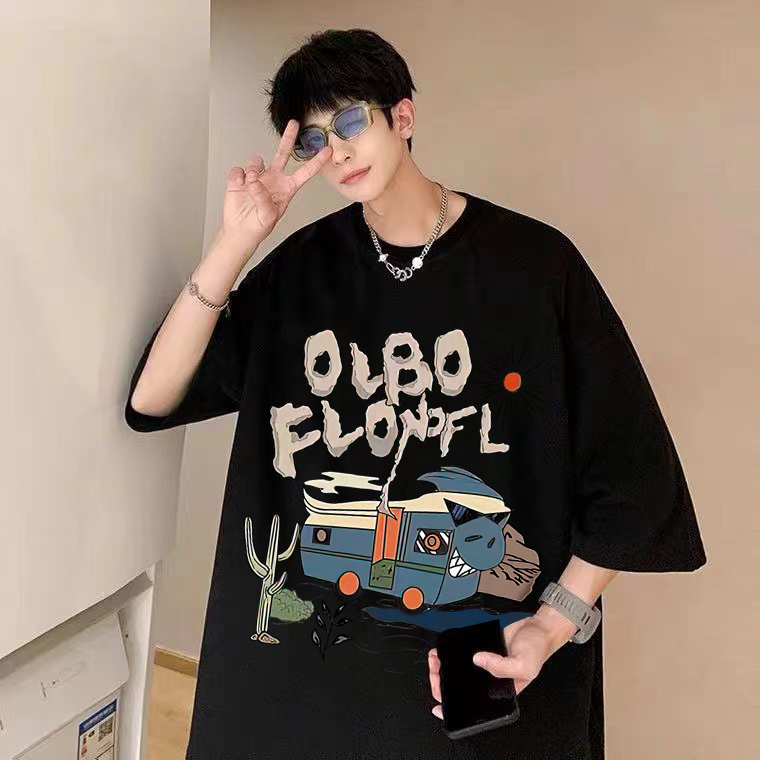 纯棉短袖T恤男女夏季宽松百搭ins潮牌印花设计感情侣半袖上衣新款