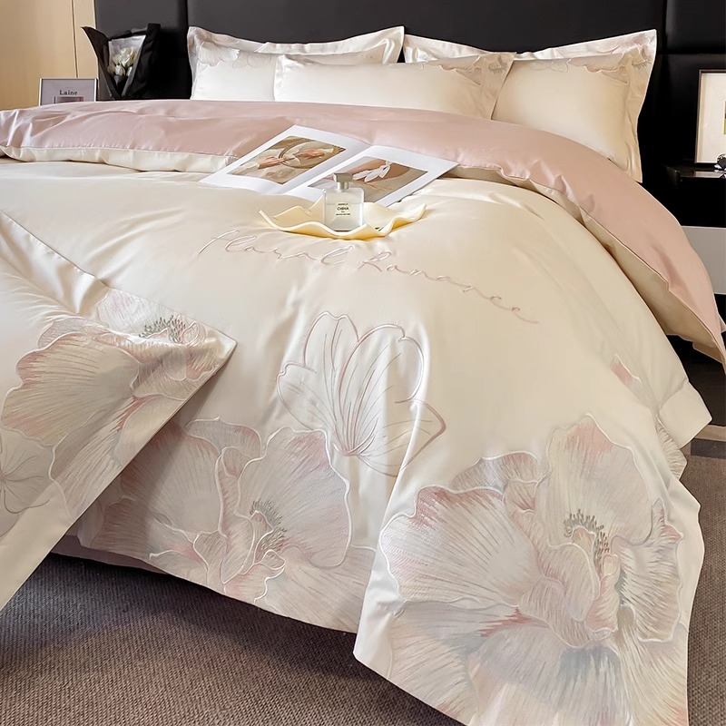 水星高端系列家纺高级感母婴级A类200支长绒棉四件套被套全棉纯棉