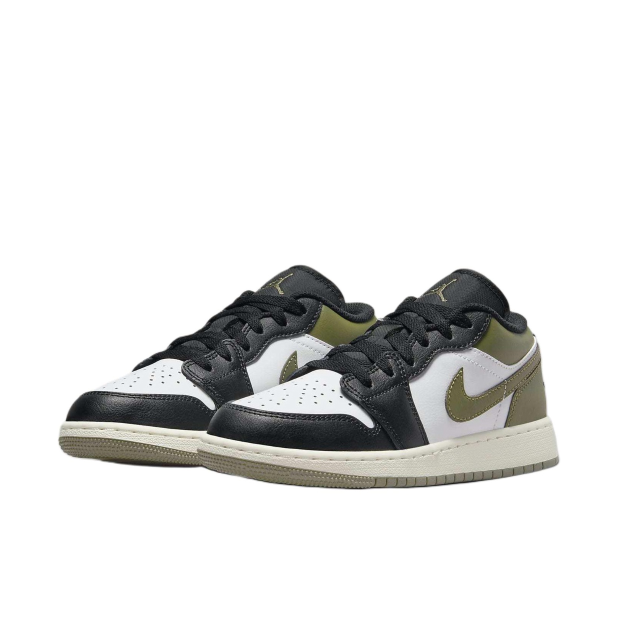 NIKE/耐克长安万达kl-黑白绿AJ1Low防滑耐磨GS低帮板鞋 553560092