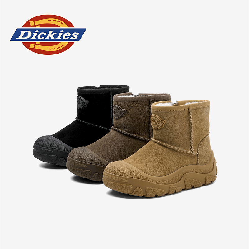 DickiesDickies儿童2025秋冬季加厚雪地靴加绒保暖大童软底中筒靴