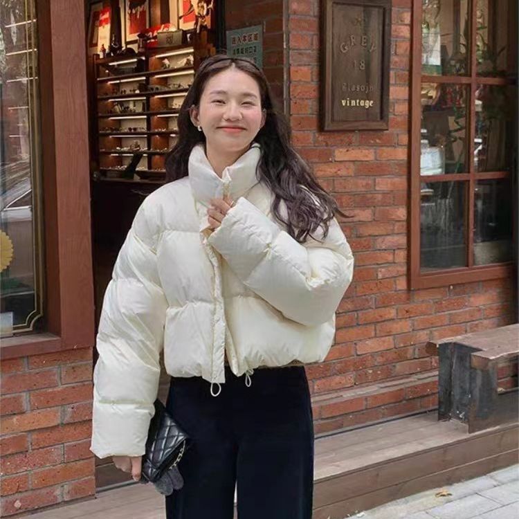 羽绒服2024新款保暖外套秋冬韩版甜系年90白鸭绒设计感小众短款面