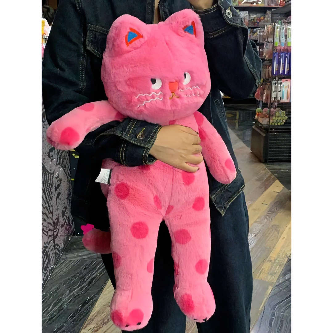 小红薯同款可爱波点猫咪抱枕靠垫抱睡猫公仔毛绒大玩偶娃娃靠枕垫