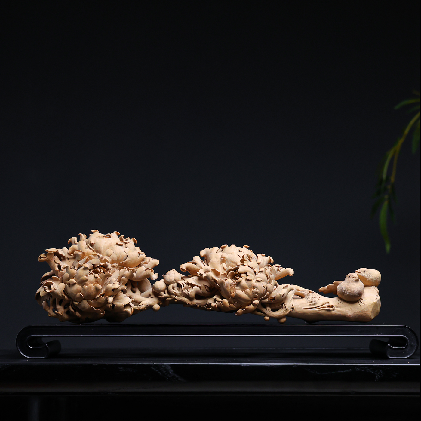 印度老山檀香一料整雕富贵如意