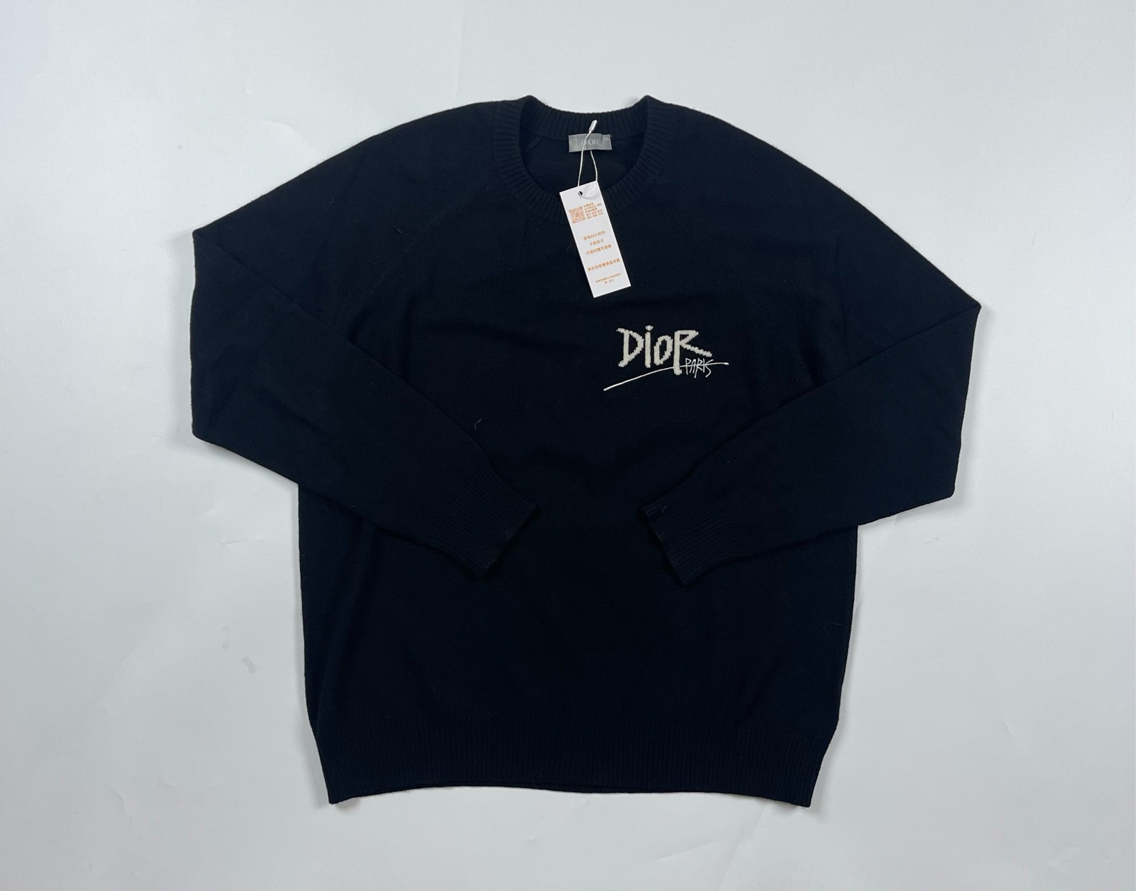dior黑色logo毛衣XL码 0870