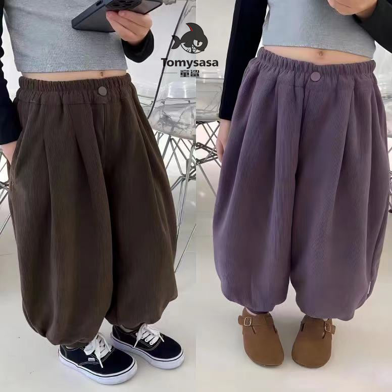 【清仓处理】男女童裤子春秋冬装2024新款儿童冬季加厚一体绒灯芯