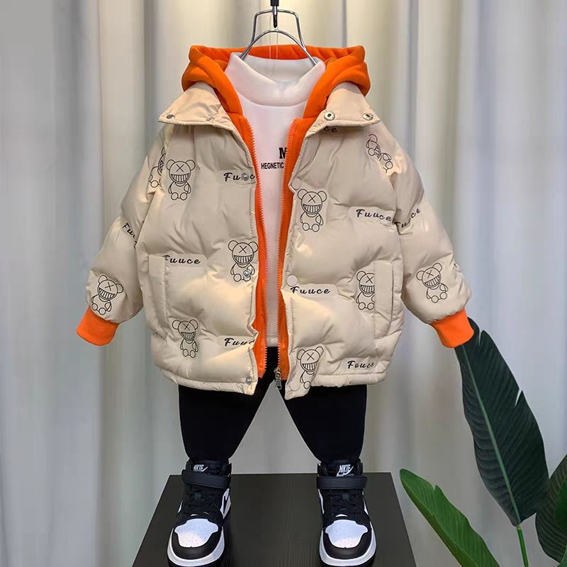 鸭鸭男童羽绒服服2023新款宝宝冬装棉袄洋气童装冬季儿童棉衣加厚