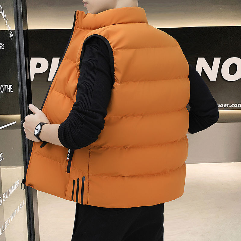 鸭鸭羽绒服男士马甲新款秋冬季立领棉衣背心休闲帅气加厚保暖外套