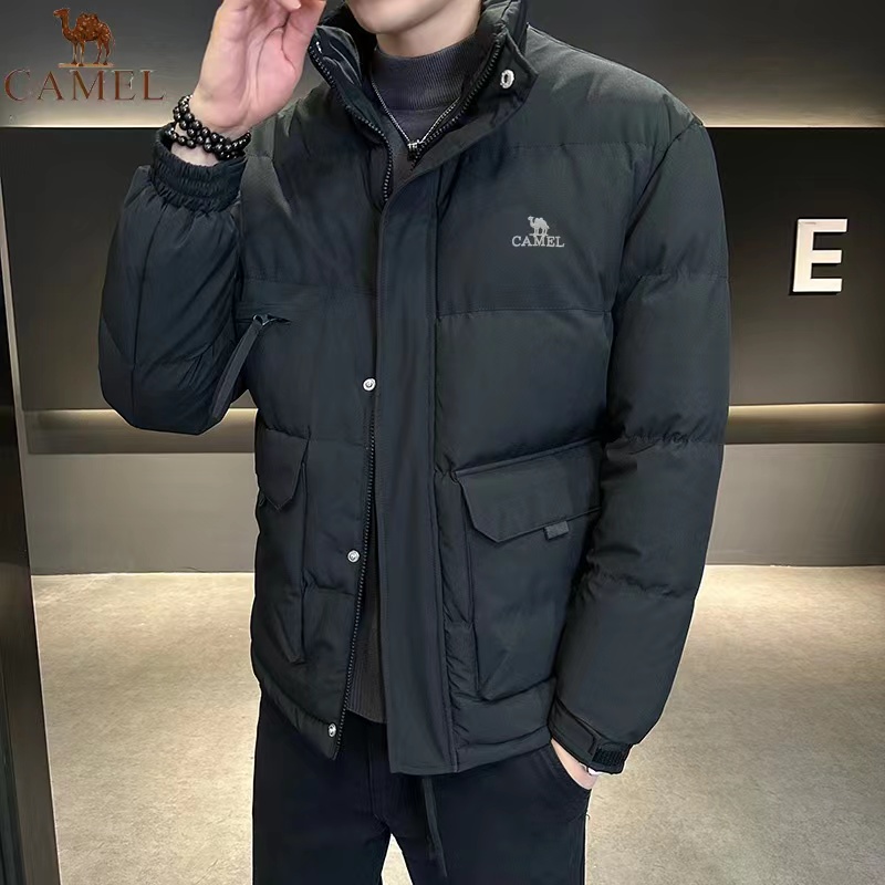 骆驼牌男士运动棉衣工装冬季新款时尚立领棉服户外抗寒保暖面包服