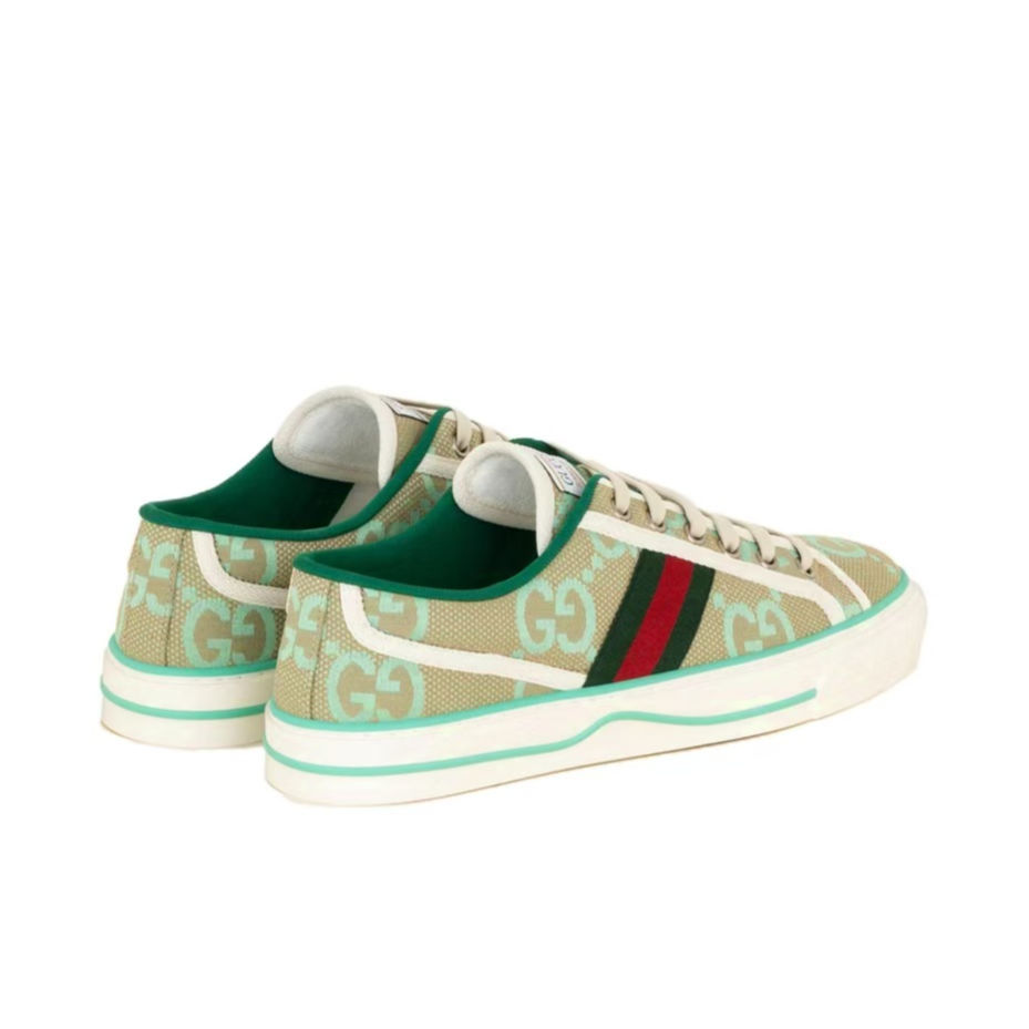 全新未使用 GUCCI/古驰  1977tennis系带时尚板鞋 女款 绿棕