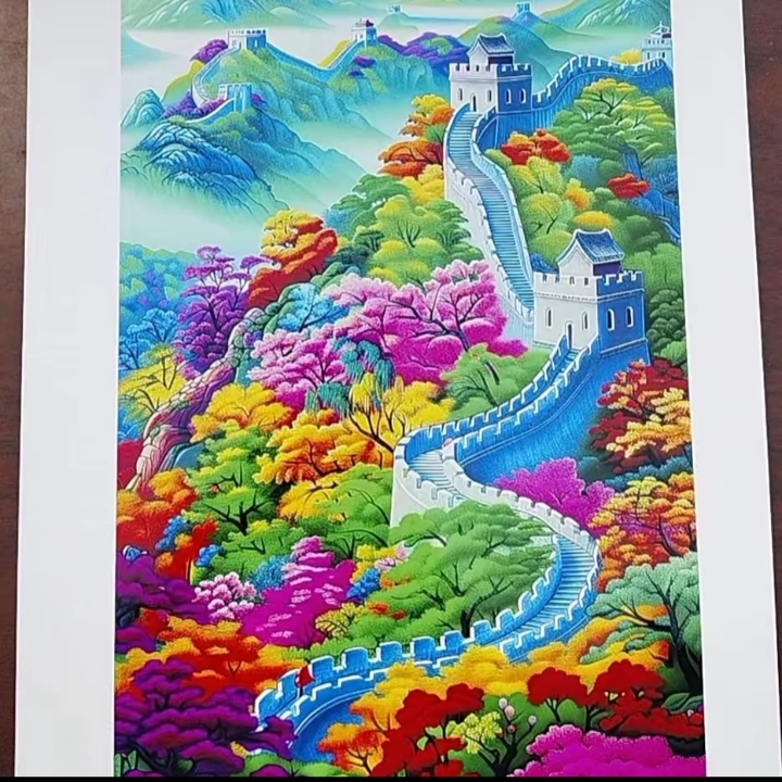 清货自留款：指点江山十字绣60*80大格满绣无勾边玄关 无针无工具