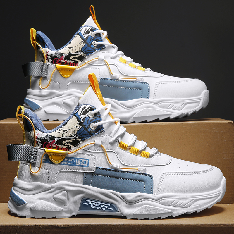 回力瑞高帮鞋男秋季学生青少年运动跑步休闲鞋厚底内增高老爹潮鞋