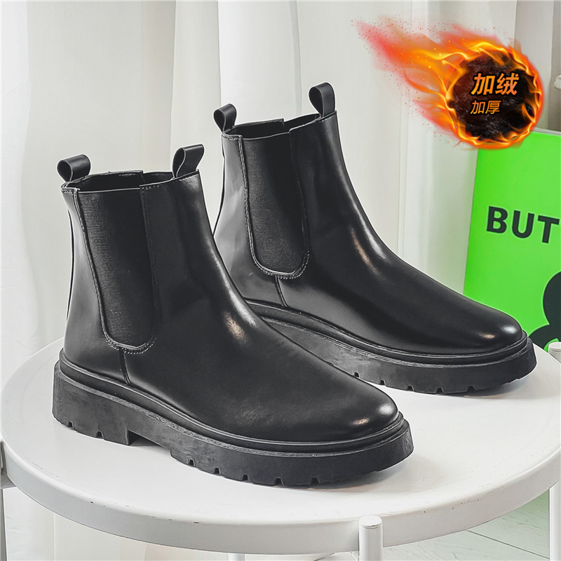 回力瑞男鞋冬季新款马丁靴男士加绒保暖棉鞋高帮工装切尔西皮靴子
