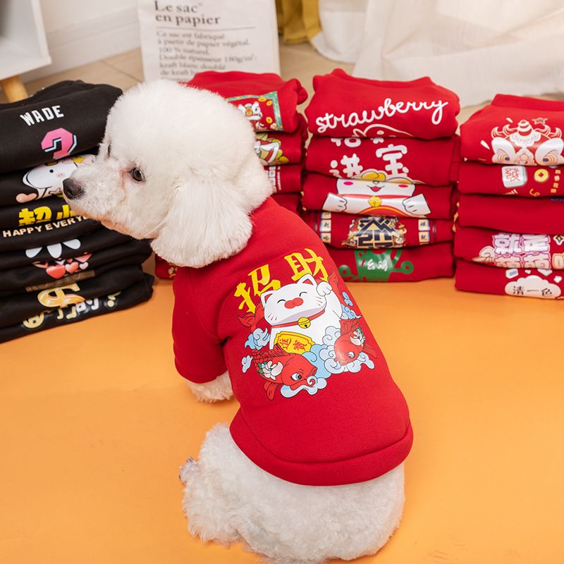 狗狗衣服秋冬卫衣保暖卡通加绒泰迪柯基比熊小型犬狗猫宠物衣服