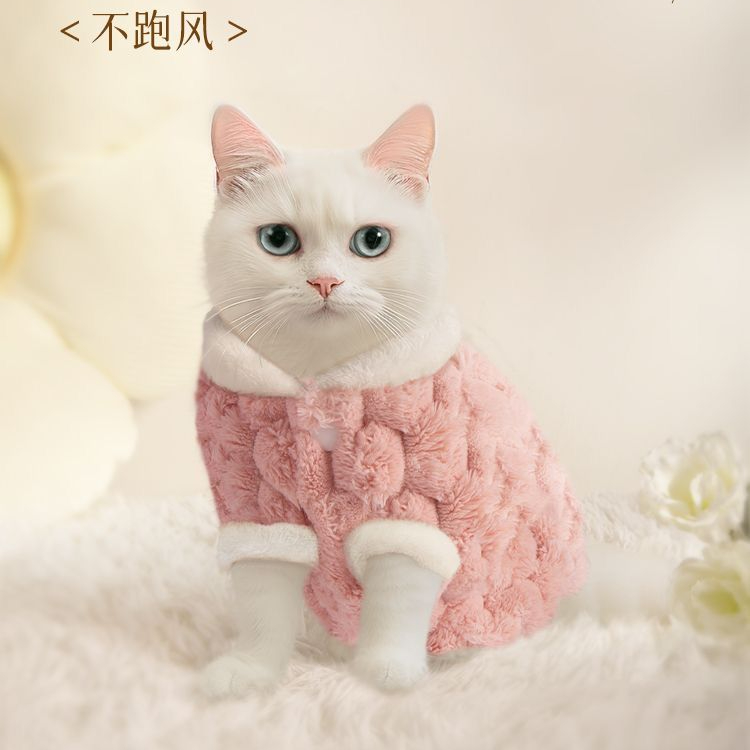 秋冬宠物猫咪衣服保暖加厚马甲绒衣小猫猫衣服幼猫可爱背心可牵引