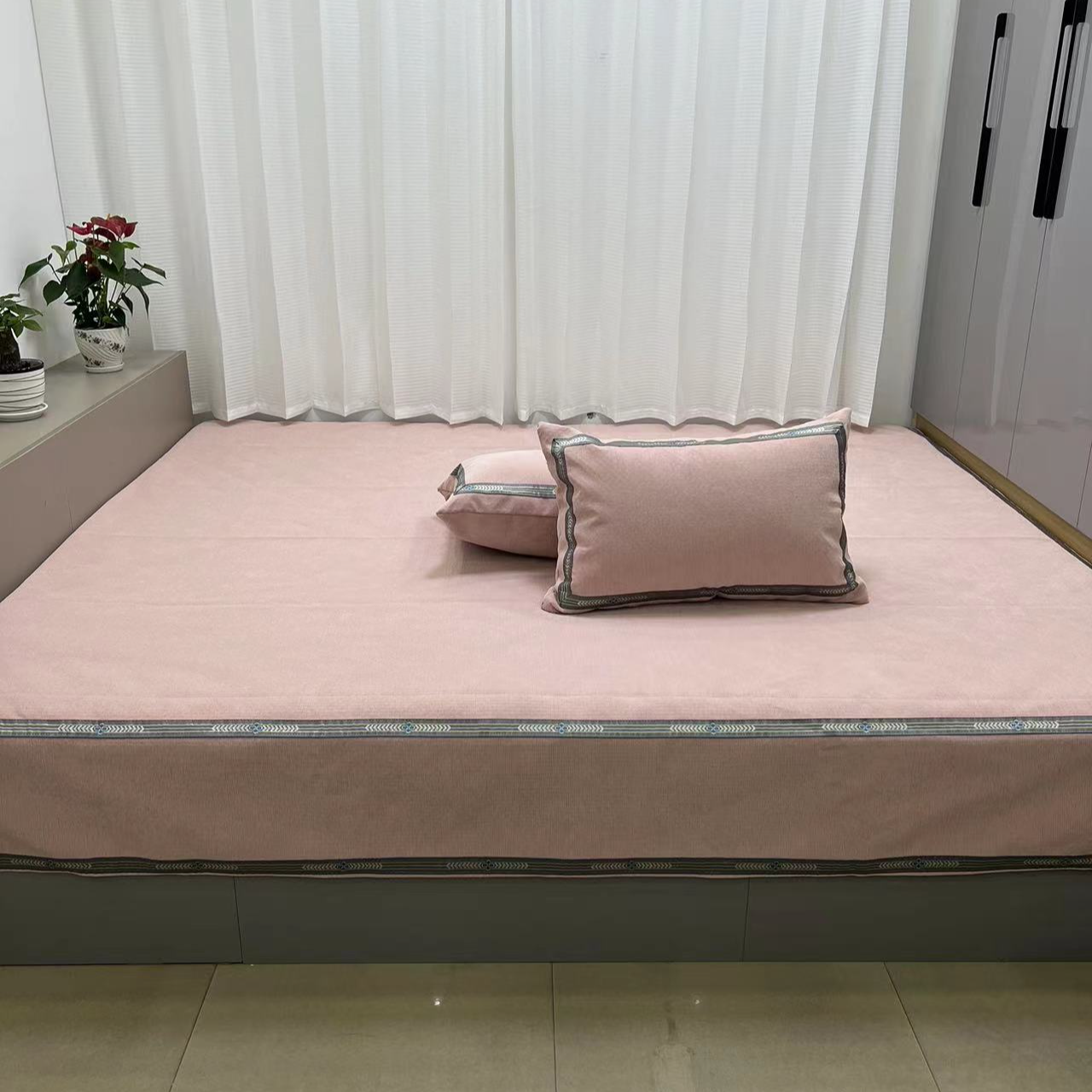 高端雪尼尔条纹榻榻米炕盖 四季通用 不跑不滑 可机洗 可水洗