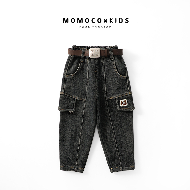 MOMOCO2023冬季宽松韩版休闲时尚百搭牛仔裤76430350212