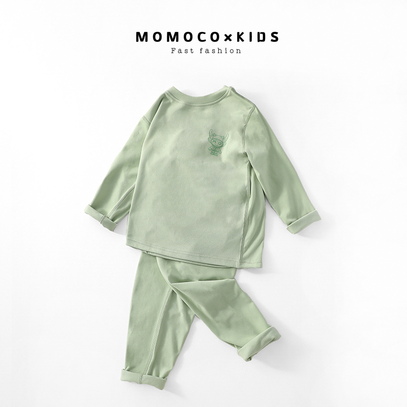MOMOCO儿童家居服宝宝冬睡衣童装保暖舒适长袖套装76430582200