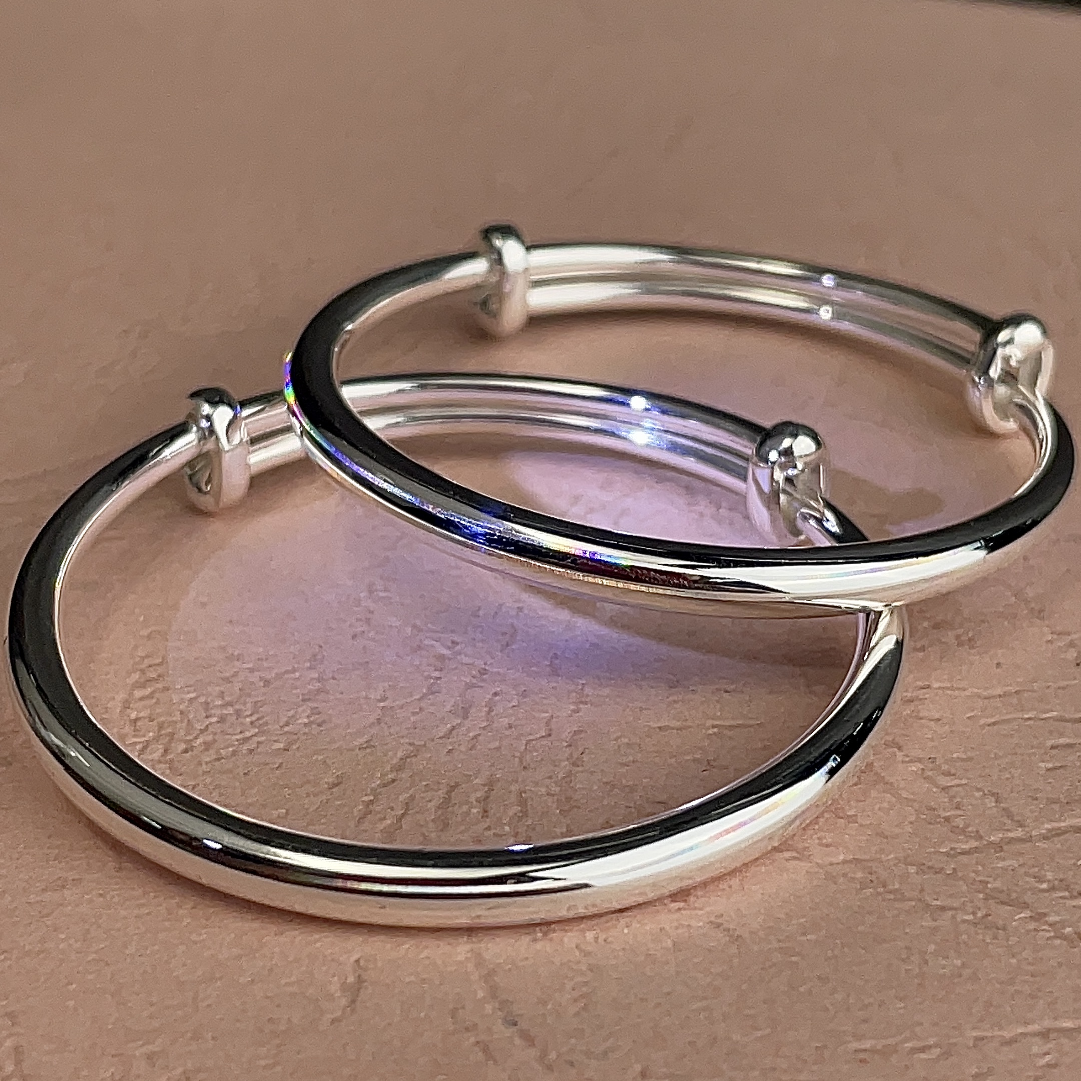 君派 足银手镯 宝宝健康礼清平乐宝宝对镯实心经典可爱满月礼