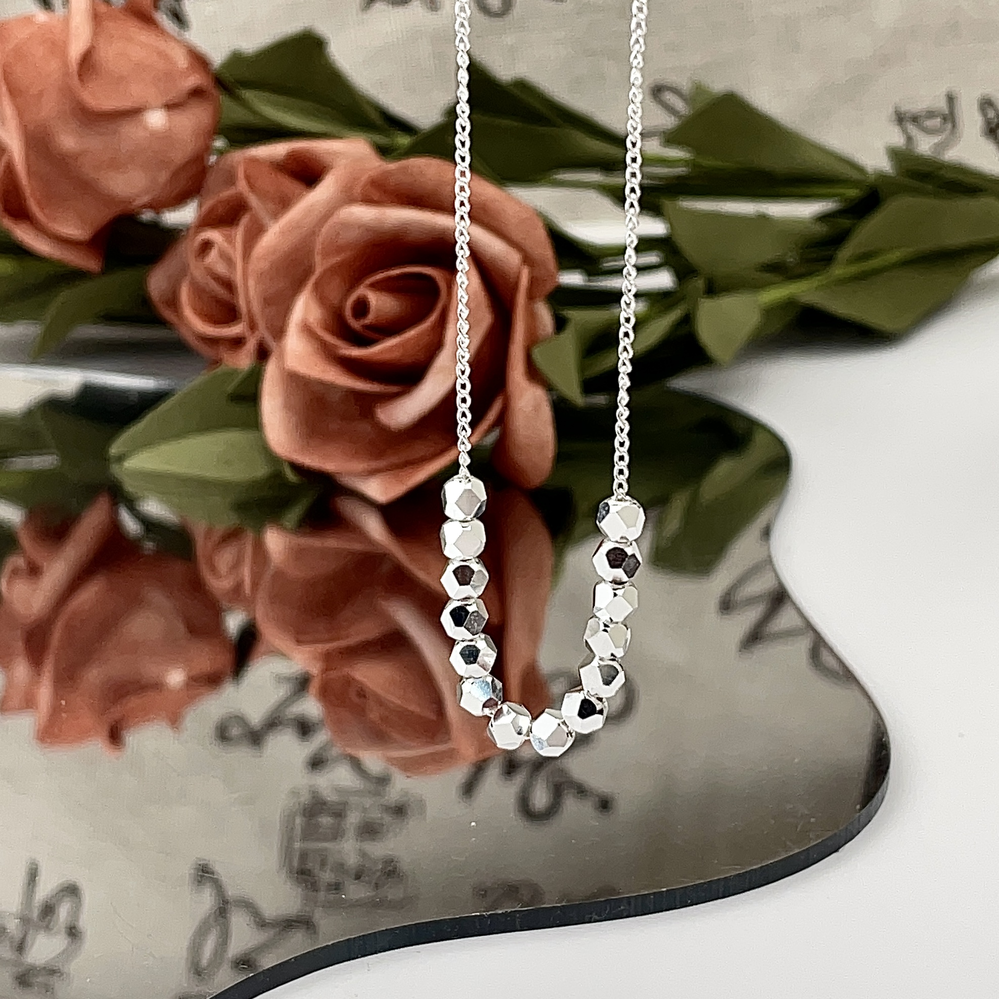 君派 坠链均足银 【岁岁平安】碎银项链足银9999女生气质百搭素款