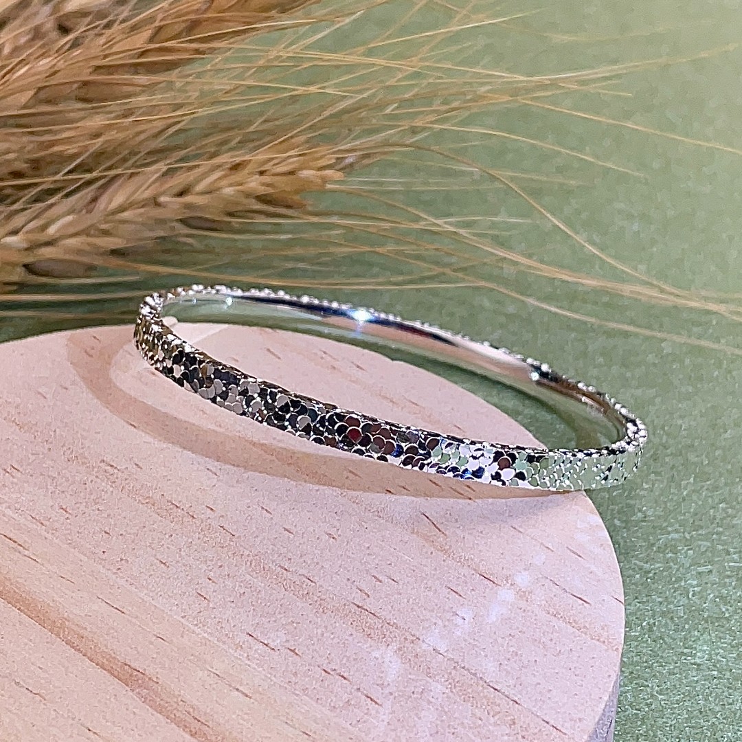 君派 足银手镯 小二专属 碎冰流光三面足银999.9实心CNC精工爆闪