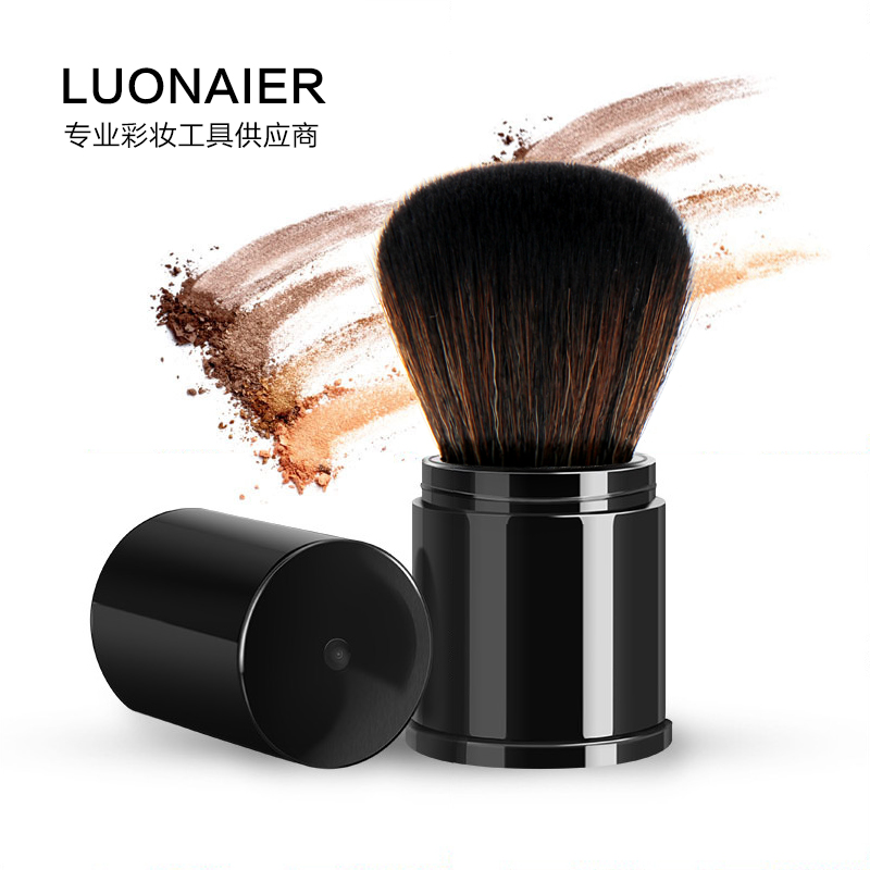 LUONAIER便携款伸缩带盖散粉刷腮红刷蜜粉刷粉球刷柔软化妆刷提亮