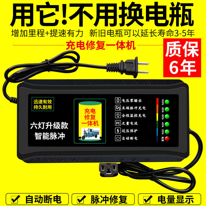 【小扬哥推荐】自动断电 两轮三轮电动车电瓶充电器48V60V72V超威