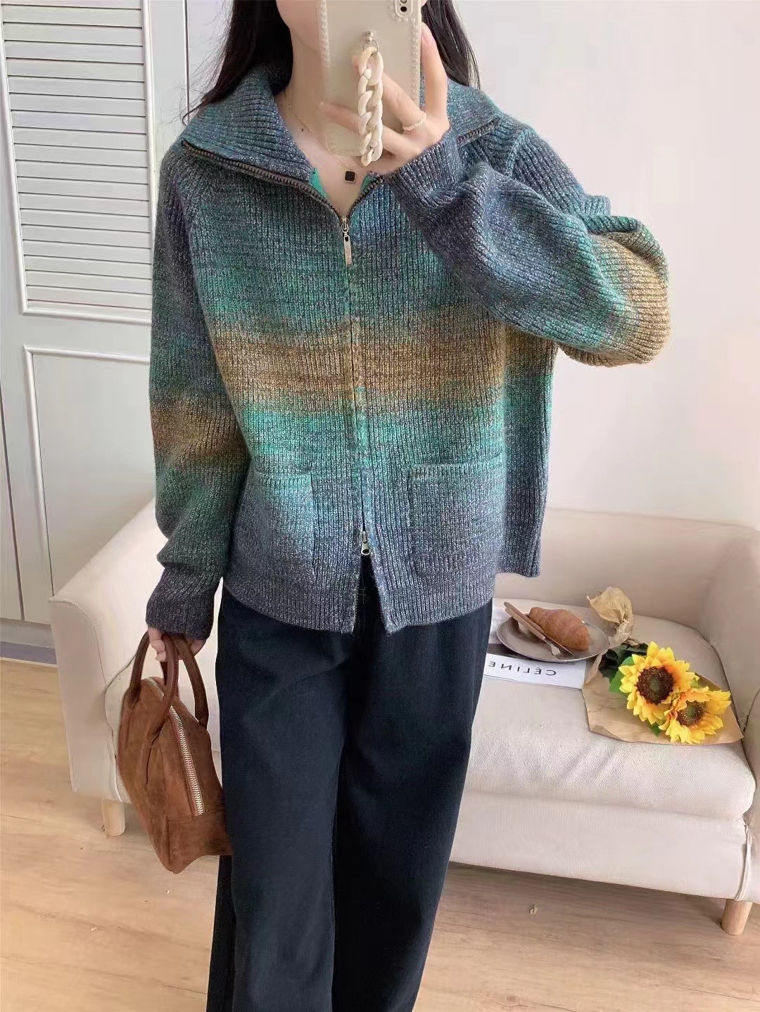 新款秋冬款毛衣短款外套