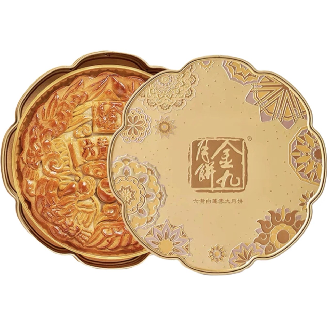 【六蛋黄白莲蓉2斤大月饼】金九月饼广式吴川蛋黄工艺1千克中秋手工