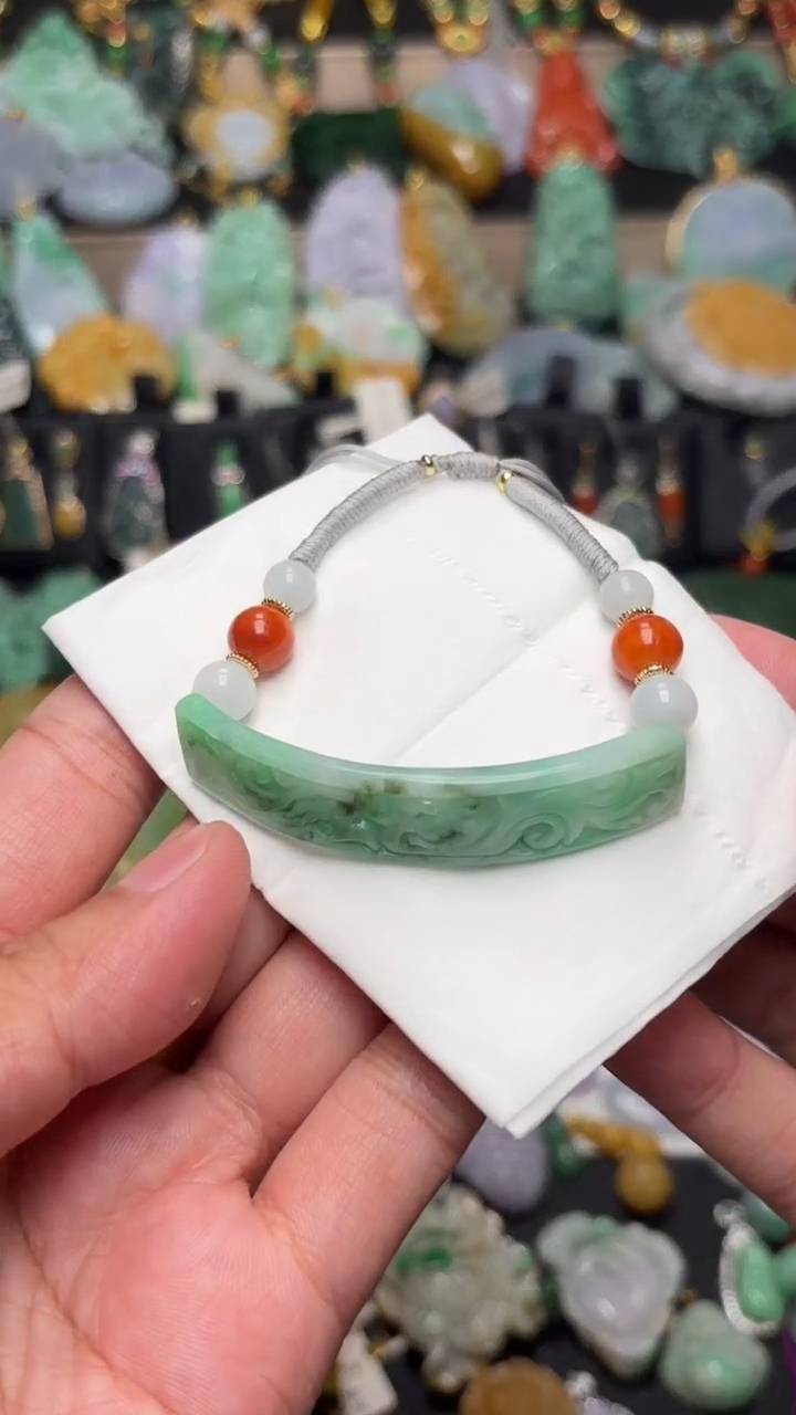 【闪购商品】翡翠手串未镶嵌翡翠手牌0097