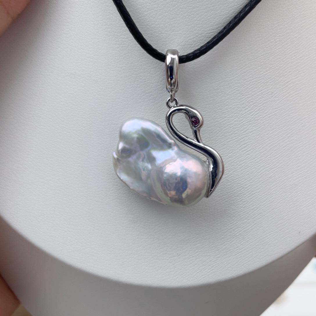 淡水珍珠天然淡水珍珠 巴洛克银S925镀金镶嵌