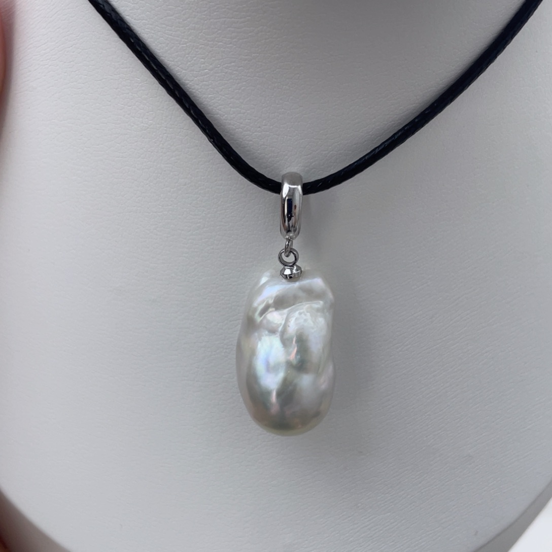 淡水珍珠天然淡水珍珠 巴洛克银S925镀金镶嵌